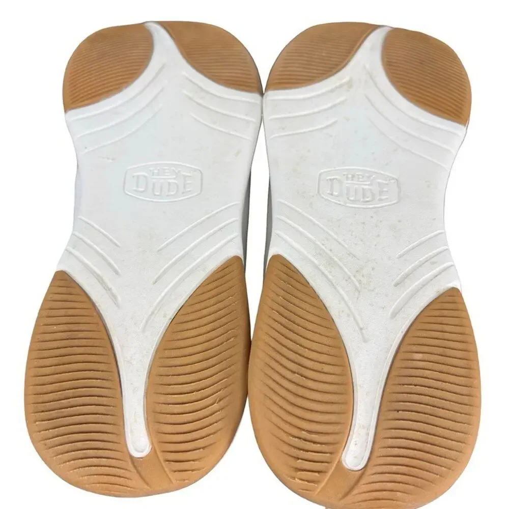 Hey Dude Wally Drift Mesh Canvas Slip On White Casual Shoes Coastal Summer sz 13